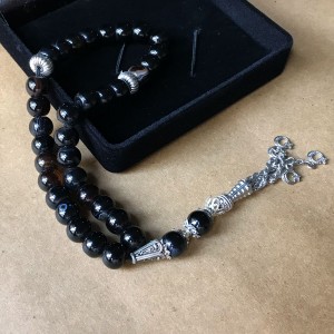 33 8mm Beads Black Aqeeq Tasbih / Prayer Beads TS-78